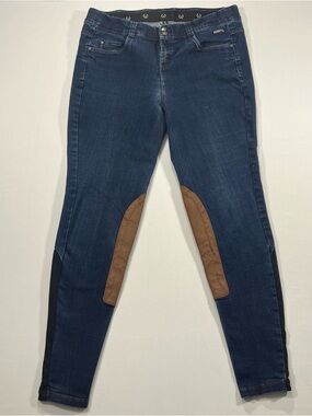 Kerrits Denim Knee Patch Breeches XL Riding Pants Stretch Equestrian